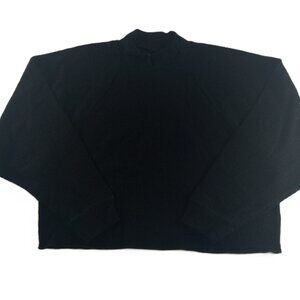 Chaser Women's Raglan Mock Neck Crop Top Size Small Black Long Sleeve Thermal